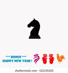 Chess knight vector icon