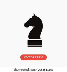Chess Knight Vector Icon. Black Knight Horse Icon.Chess Figure