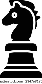 Chess Knight Vector Icon Glyph Style
