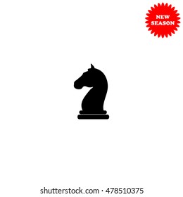 Chess knight vector icon isolated on white background.