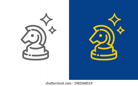Chess knight vector icon set. Game, strategy