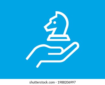 Chess knight vector icon set