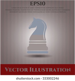 Chess knight vector icon or symbol