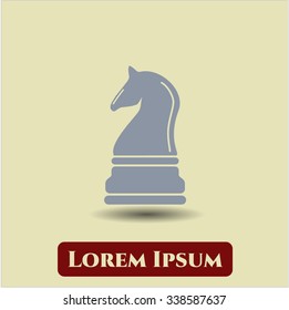 Chess knight vector icon or symbol