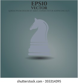 Chess knight vector icon or symbol