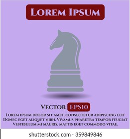 Chess knight vector icon or symbol