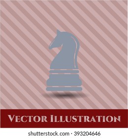 Chess knight vector icon or symbol