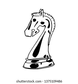 chess knight vector sketch