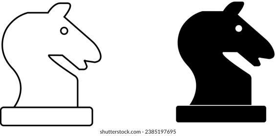 chess knight white and black