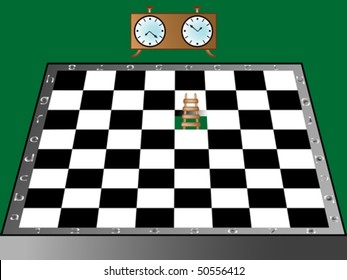 chess, ladder and clock, abstract vector art illustration