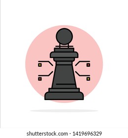 Chess, Laptop, Strategy, Game Abstract Circle Background Flat color Icon