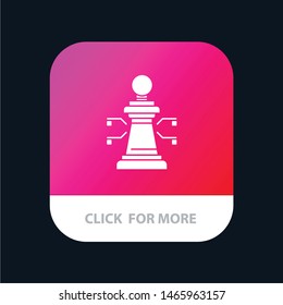 Chess, Laptop, Strategy, Game Mobile App Button. Android and IOS Glyph Version. Vector Icon Template background