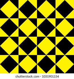 Chess like table disgonals black on yellow background