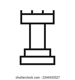 Chess line icon isolated on white background. Black flat thin icon on modern outline style. Linear symbol and editable stroke. Simple and pixel perfect stroke vector illustration. 