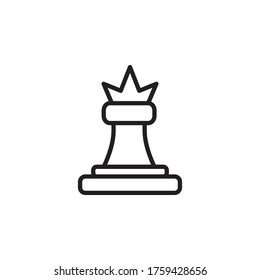 Chess line icon on white background. Vector illustration eps 10.