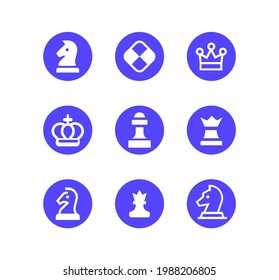 Chess line icon set. Strategy