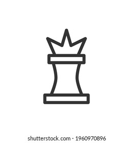 Chess line icon, sign or symbol. Premium pictogram in trendy outline style. Chess pixel perfect vector icon isolated on a white background. 