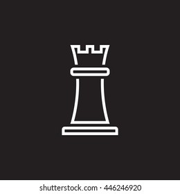 chess line icon, strategy outline vector illustration, linear pictogram isolated on black