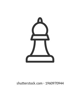 Chess line icon in trendy style. Stroke vector pictogram isolated on a white background. Chess premium outline icons.