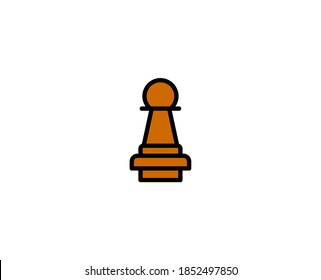 Icono de la línea de ajedrez. Símbolo vectorial en estilo plano y a la moda sobre fondo blanco. El ajedrez canta por diseño.