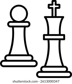 Chess Line Vector Icon Design