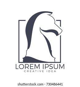 Chess logo for club or school. Sports and tournaments logo sign.