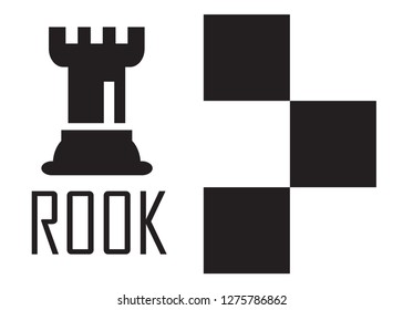Chess Logo Concept with Checkerboard. Chess Vector Illustration. Black Chess Icons.