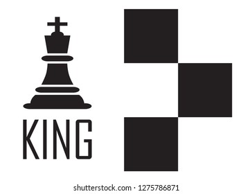 Chess Logo Concept with Checkerboard. Chess Vector Illustration. Black Chess Icons.