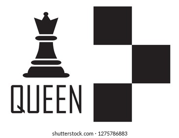 Chess Logo Concept with Checkerboard. Chess Vector Illustration. Black Chess Icons.