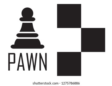 Chess Logo Concept with Checkerboard. Chess Vector Illustration. Black Chess Icons.