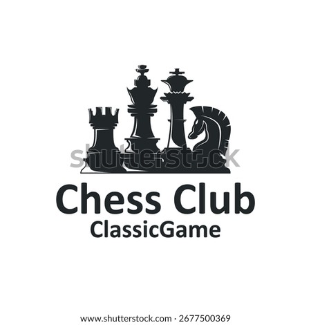 chess logo concept vintage retro game design miniature chess pawn design, silhouette concept symbol icon illustration vector and icon