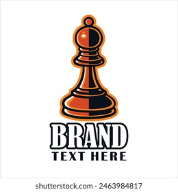 Chess logo, design element for championship, tournament, chess club, business card, high quality vector illustration