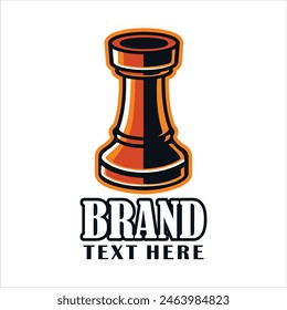 Chess logo, design element for championship, tournament, chess club, business card, high quality vector illustration