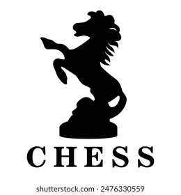 Chess logo design, chess horse business logo template, chess horse business, tournament logo, vector illustration