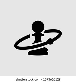 chess logo design stock and illustration