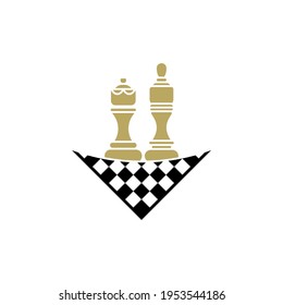 Chess logo design vector illustration, Creative Chess logo design concept template, symbols icons