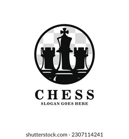 Chess logo design vector illustration