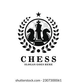 Chess logo design vector illustration