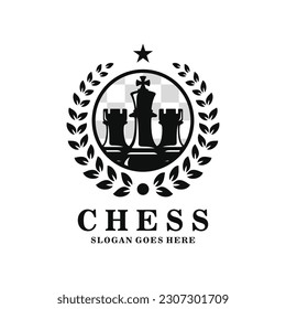 Chess logo design vector illustration