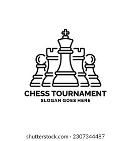 Chess logo design vector illustration