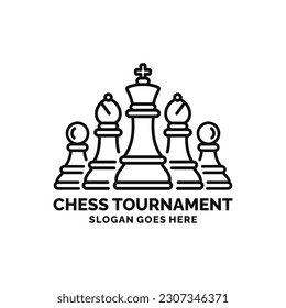 Chess logo design vector illustration