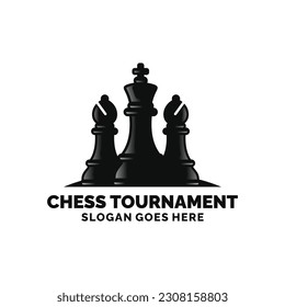 Chess logo design vector illustration