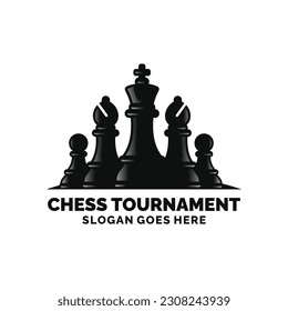 Chess logo design vector illustration