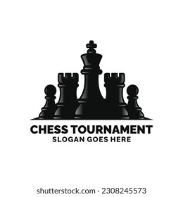 Chess logo design vector illustration