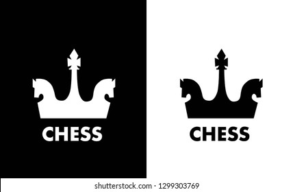 Chess logo design vector template. Abstract symbol of Strategy Logotype. 