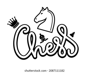 Chess Logo Design Vector Template. Chess Piece Icon for Stickers.