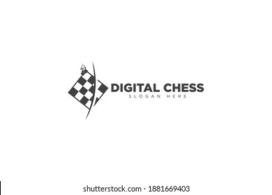 Chess logo digital chess game logo