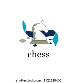 Chess logo with chess horse icon.