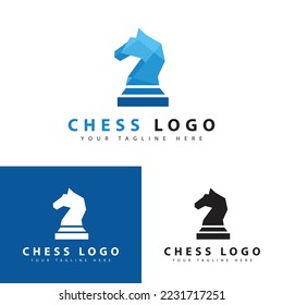 chess logo illustration vector. chess horse sign creative concept.