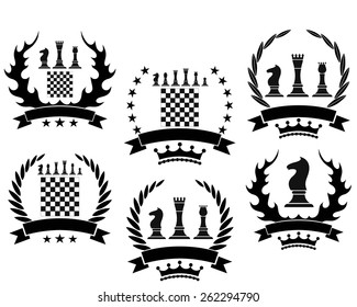 Chess logo. Isolated chess on white background